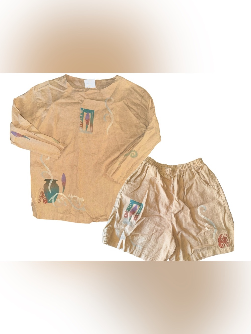 Women’s linen hand painted outfit